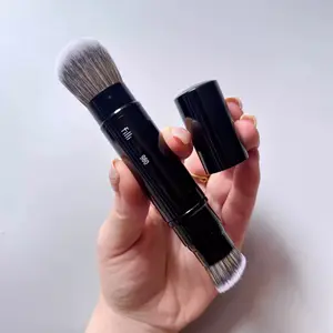 Pincel portátil de maquiagem para base dupla, tamanho de viagem, base em pó, pincéis de maquiagem, base líquida angular, ferramenta de beleza 980, 1 peça