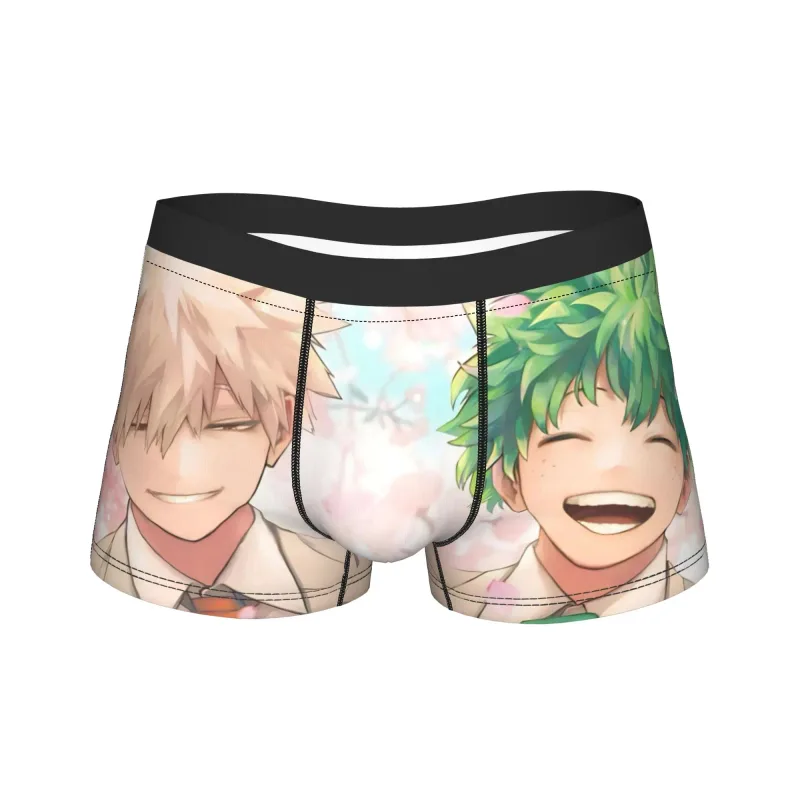 Männer My Hero Academia Anime Lange Unterwäsche Deku Bakugo Mode Boxer Briefs Shorts Höschen Männliche Weiche Unterhose Plus Größe