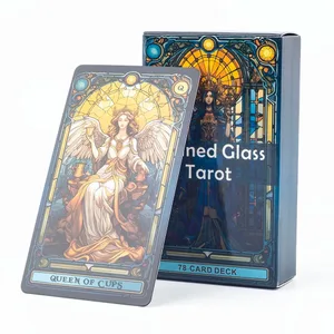 Витраж Tarot A 78-карталық палуба Бос уақыт ойын-сауық ойыны картасы Отбасылық жиналыс Ойын ойнау көріпкелдік тақтасы 10,3*6 см