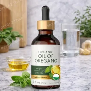 Óleo orgânico de orégano líquido gotas vegan suplemento de ervas saúde não-gmo sem glúten suporte nutricional diário 60ml por garrafa