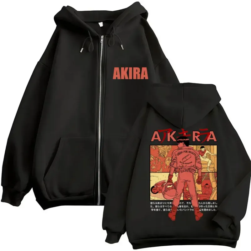 Japanische Anime Neo Tokyo Akira Zipper Hoodies Manga Film Science Fiction Shotaro Kaneda Cardigan Sweatshirt Lose Fleece Mäntel