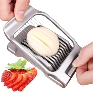 Rebanador de huevos para huevos duros, rebanador de huevos de alambre de acero inoxidable, cortador en cubitos, rebanador de setas y fresas para cocina JT188