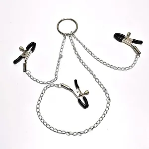 4 pinces per mugrons d'acer d'estil amb cadena Bdsm Bondage Slave Fetish mugrons llavis estimulador de clítoris joguines sexuals per a dones joguines sexy