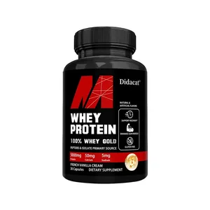 Capsules de protéines de lactosérum – Contient 5 000 mg de protéines – Favorise la récupération, une santé musculaire équilibrée, sans gluten, sans OGM