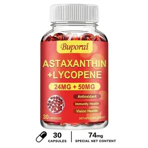 Capsules d'astaxanthine + lycopène – Favorise la santé des articulations et de la peau, améliore l'immunité, accélère le métabolisme, sans OGM.
