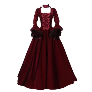 Vestido medieval vitoriano, renda, patchwork, gótico, halloween, bruxa, cosplay, festa, gola quadrada, manga flare, vestido maxi