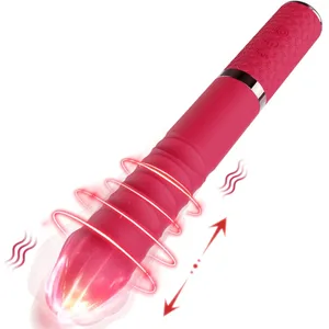 ویبراتور Thrusting Vibrator G Spot Clitoral Vibrator ضد آب و قابل شارژ واقعی سیلیکونی دلدو ویبراتور رز اسباب بازی های جنسی زنانه