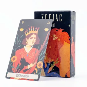 Zodiac Tarot 78-карталық палуба Жұлдыздар астындағы болжамдық жол Отбасылық жиналысқа арналған ойын тақтасы 10,3X6CM