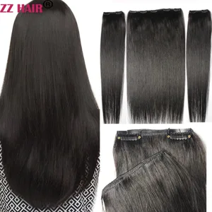 Clips-in 100% Human Remy Hair Extensions 16"-24" 3pcs Set 100g-200g Clips In Three Pieces 1x25cm 2x10cm Natural Straight