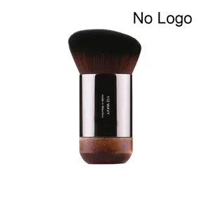 1 stk #112 Bærbar Vinklet flad Foundation Makeup børste Naturligt træ Buffing Foundation cover Professionelle makeup børster