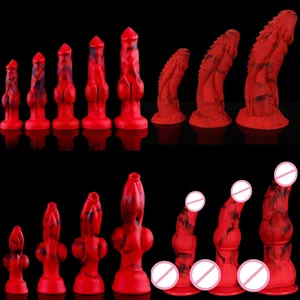 Dildo gran de silicona per a penis de gossos amb ventosa, masturbador d'estimulació vaginal, polla, joguines per a adults, joguines sexuals per a dones