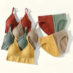 여성 브래지어 팬티 세트 원활한 브래지어 자른 Bralette 자르기 가기 낮은 다시 브래지어 섹시한 란제리 브래지어 섹시한 속옷 세트를 밀어
