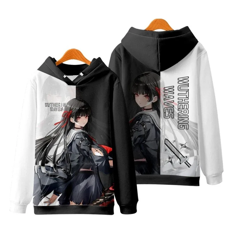 Game Wuthering Waves Hraní všech rolí 3D Mikiny Mikiny Móda Pánské Anime Pulovr Podzim/Zima Outdoor Neformální Teplákové soupravy