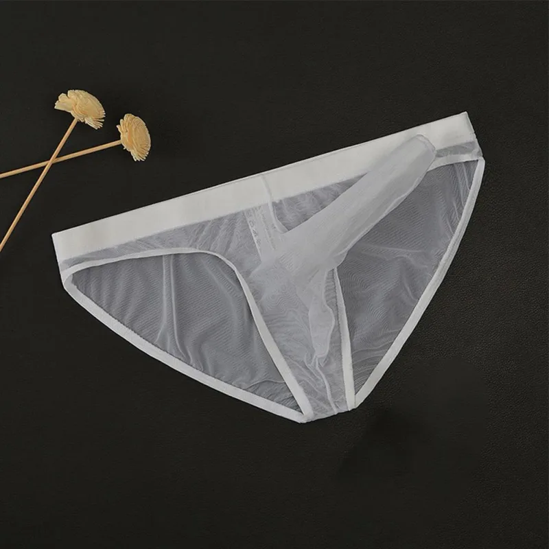 Ropa interior para hombre, calzoncillos transparentes con nariz de elefante, de malla, finos, ligeros, de secado rápido, calzoncillos transpirables de cintura baja