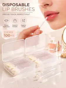 50/100 個使い捨てリップブラシ植毛チップメイクブラシポータブル衛生アプリケーターリップグロスファンデーションコンシーラーマスク