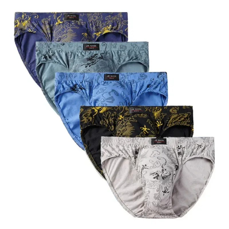 5PCS Men's 2XL 7XL Cotton Briefs Underwear Big Tall Anti-Chafing Undies Loose Boxers Soft Elastic Waistband Plus Size Bulk