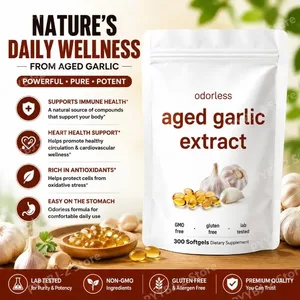 Càpsules d'oli d'all sense olor Extracte d'all de 2 anys Suplements d'herbes naturals Bulb d'Allium Sativum cultivat amb 300 càpsules toves