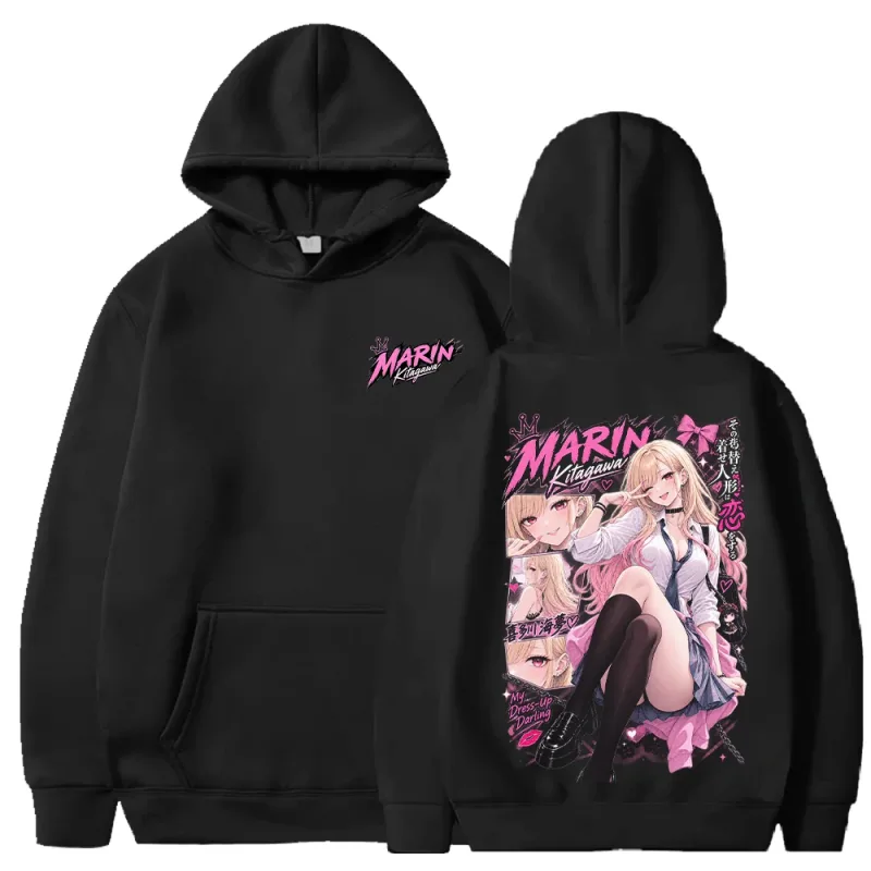 Trendy Anime Marin My‑Dress‑Up Darling Hoodies Harajuku Streetwear Langarm Casual Fleece Mit Kapuze Pullover Männer Frauen Kleidung