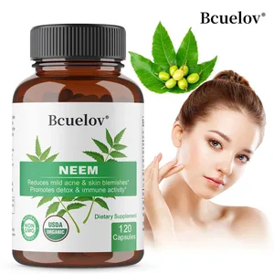 Viên nang Neem hữu cơ - Thực phẩm bổ sung thảo dược trị mụn hỗ trợ làm sạch da và giải độc - Vegan Non-GMO Gluten Free