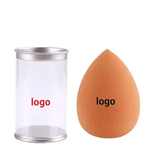 Éponge de maquillage cosmétique hydrophile, avec Logo personnalisé, rose, rouge, blanc, beauté, sans Latex, lavable, bouffantes de poudre, 50 pièces