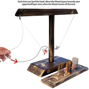 Ring Doss játékok gyerekeknek Felnőtteknek Otthoni buli ivós játékok Gyors tempójú kézi fa társasjátékok Shot Ladder Bundle Outdoor Bars