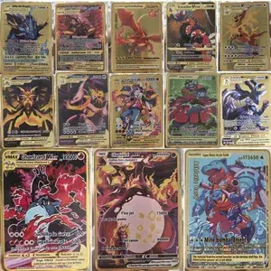 10000hp charizard vmax pokemon cartões metal inglês cartão arceus gx vstar v dourado limitado crianças presente jogo batalha coleção cartões