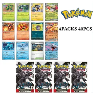 Diversão 40 peças pokemon cartão pacote 4 conjuntos sol lua violeta 151 inglês cartões de negociação brinquedos colecionáveis ​​presente do dia das bruxas fantasia ficção científica