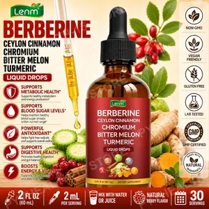 Lenm Berberine dạng lỏng dạng giọt với Ceylon Quế Crom Mướp đắng Nghệ hỗ trợ trao đổi chất 60ml 30 phần ăn