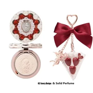 Set de machiaj Flower Knows Strawberry Cupid Collection Pudră presată Kit de machiaj parfum solid pentru femei Kit complet Machiaj pentru adolescenți