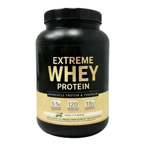 Poudre de protéine de lactosérum, gain de masse blanche, supplément musculaire, croissance musculaire, soutien de santé pour le sport, saveur de vanille, 1000g
