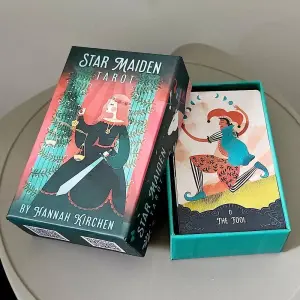 Star Maiden Tarot Deck 78-Card Deck Aesthetic Celestial Divine Tarot Card sa Two-piece Rigid Box Double-embossed 12*7cm