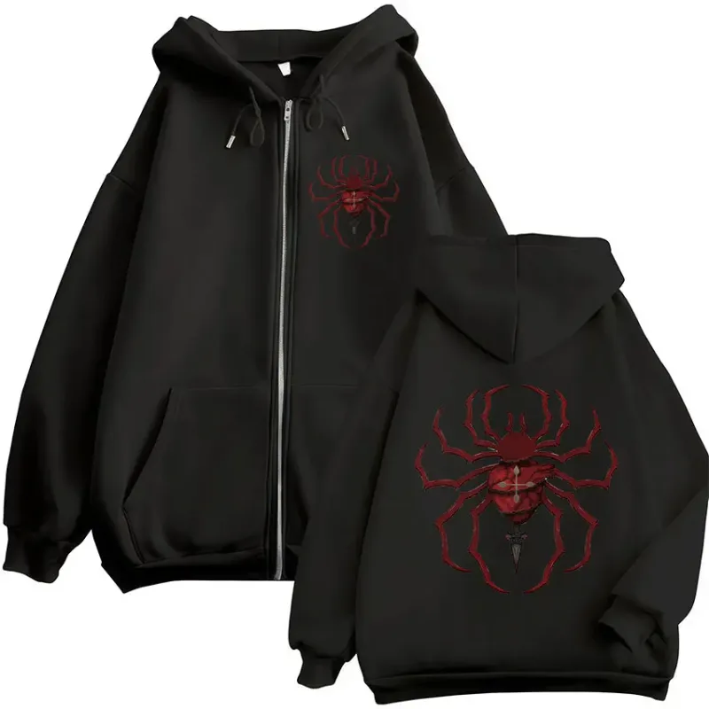 Anime Hunter X Hunter Phantom Troupe Spider Logo Zipper Hoodies Herren Zip Up Kapuzenpullover Langarm Pullover Jacken