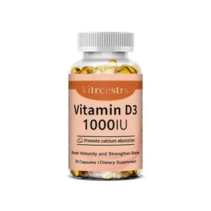 Vitamina D3 1000iu para suporte imunológico, função muscular saudável e saúde óssea - 120 cápsulas vegetais sem glúten sem OGM
