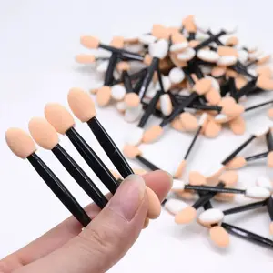 30/50pcs Double Sided Eyeshadow Applicators In Bulk Sponge Eye Shadow Brushes Disposable Mini Makeup Brushes Nail Powder Brushes