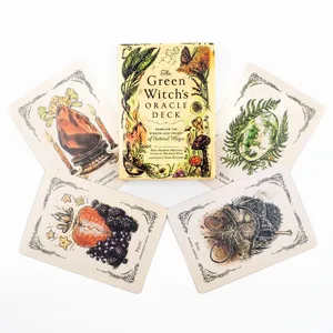 The Green Witch's 50Pcs Oracle палуба жинағы - Топтық кештер ойындары үшін алдын ала тану және болжауға арналған үстел үсті карталары 10,3x7,3 см
