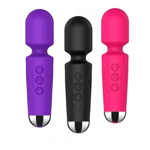 Potente stimolatore del clitoride con bacchetta magica a 20 velocità Massaggiatore del punto G Ricaricabile Giocattolo sessuale portatile per le donne
