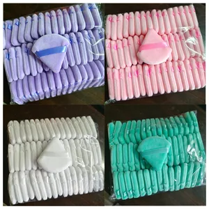 Mini éponge de maquillage pour le visage, 50 pièces, Triangle, bouffante de poudre pour le visage, cosmétiques, coton doux, bouffante de poudre lavable en velours, vente en gros
