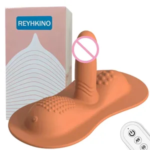 Vibrador de consolador femení d'estil de coixí, control remot, 10 modes, estimulador del punt G anal del clítoris, masturbador femení, joguina sexual per a dona