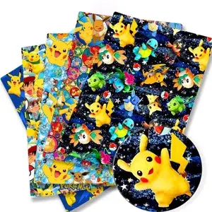 Pokemon Cartoon Stoff140*50cm Handgemachte Nähen Patchwork Quilten Baby Kleid Hause Blatt Gedruckt Stoff Stoff Nähen Kinder