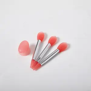 【M】3 個シリコンリップクリームリップマスクブラシ吸盤ダストカバー付きメイクブラシリップフィルム紛失防止ダストカバー