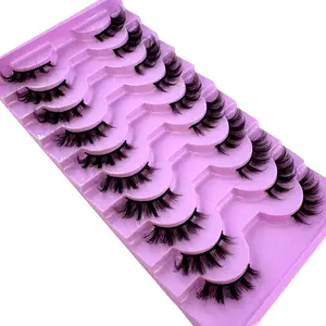 Poloviční řasy 10 párů Poloviční řasy Měkké přírodní řasy pro kočičí oči Makeup Tool Prodlužování umělých řas Fluffy Faux Cils