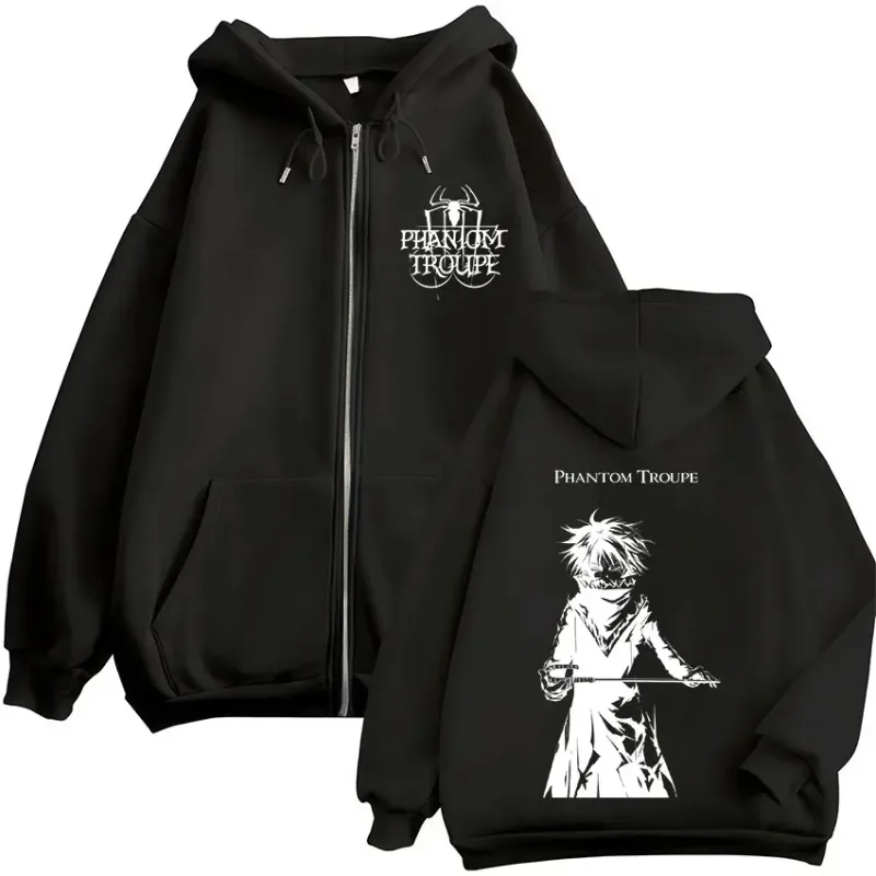 Anime Hunter x Hunter Feitan Portor Sudaderas amb cremallera Homes Dones Roba de gran mida Fleece amb cremallera Dessuadores amb caputxa Abric Streetwear