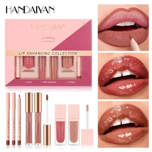 Set trucco labbra 6 pezzi Rossetto liquido opaco impermeabile Lucidalabbra e matita labbra Altamente pigmentati e facili da applicare
