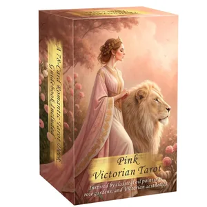Conjunto de cartas de tarô vitoriano rosa, 78 peças, 13x8 cm, design romântico e elegante, inclui instruções de papel perfeitas para iniciantes