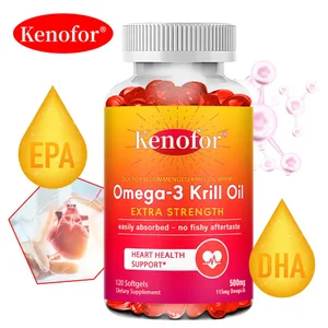 Antarctic Krill Oil 500mg Omega 3 Fatty Acid Supplement High Potency EPA & DHA Krill Oil Astaxanthin Supports Heart Health
