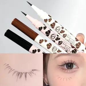 Ultratenké přírodní matné tekuté pero na oční linky Vodotěsné, rychleschnoucí pero na spodní řasy Silkworm Pen Nástroj pro hladké oční líčení s vysokým pigmentem