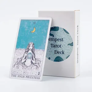 Мұхит тақырыбына арналған Tempest Tarot палубасы 78 карточкалық болжау жинағы 10,4*6,1 см үстел ойындары мен таро оқуы үшін әдемі жасалған