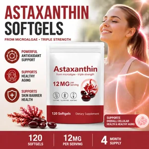 Astaxanthin Supplement 12mg Softgels from Microalgae with Antioxidant Support for Skin Health & Healthy Aging 120 Count