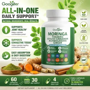 Googeer Moringa Turmeric Capsules All-in-one pro podporu zdraví kloubů se zázvorem Ashwagandha a cejlonskou skořicí 60 kapslí