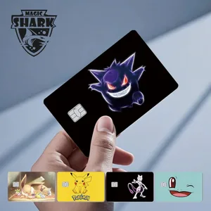 Maigc Shark Cute Pokemons Mewtwo Eevee Pikachu Gengar tarrakalvo kansi debit-luottokortille, ei haalistu